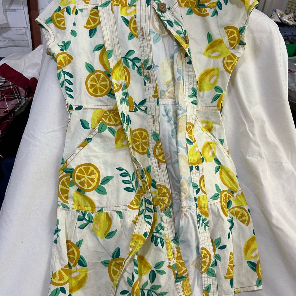Wonder Nation Lemon Print Dress - Yellow and Green